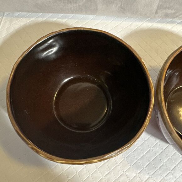 North‎ Pole Trading Co Northwood Red Pine Cereal Soup/Desert Bowl Rustic Set 2 - Picture 6 of 9